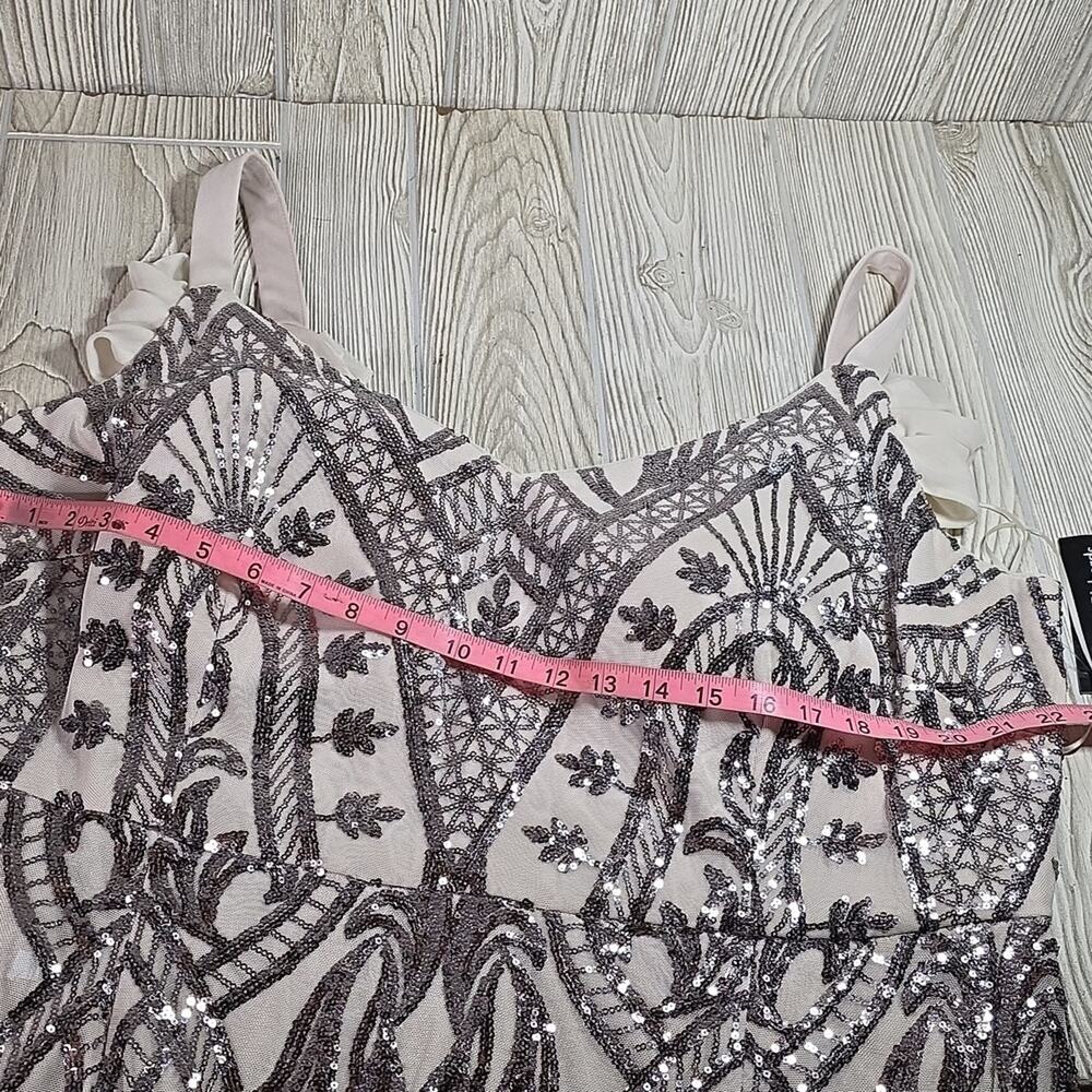 R&M Richards Graceful Mesh Beaded Gown Maxi Formal Dress Women Plus Size 20W NWT - Picture 9 of 13
